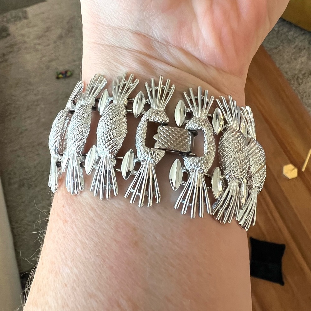 Sarah Coventry Art Deco Silver Bracelet - Picture 10 of 11